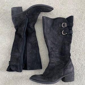 Born boots black 9.5 straps low heel